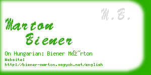 marton biener business card